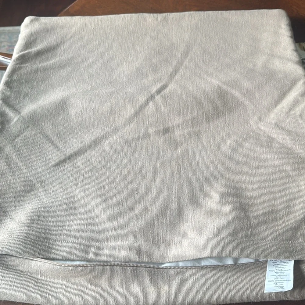 Pottery Barn Wool Cotton Pillow Cover Cream Gray Chunky Diamond Zip Closure 22”